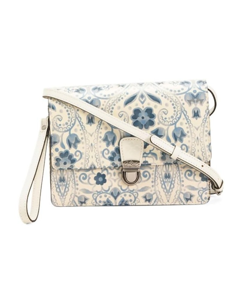 Lanza Leather Crossbody Bag | Women's Crossbody Purse | Crossbody Clutch Italian Folklore White $59.22 Crossbody Bags