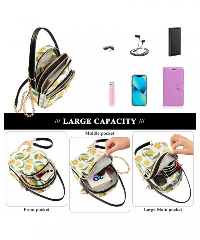 Lemon Slices Fruits Crossbody Bag for Women Cell Phone Purse Wallet with Removable Chain Shoulder Handbag for Work Travel Pho...