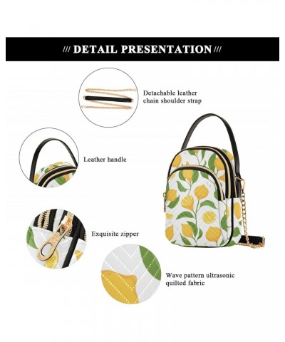 Lemon Slices Fruits Crossbody Bag for Women Cell Phone Purse Wallet with Removable Chain Shoulder Handbag for Work Travel Pho...