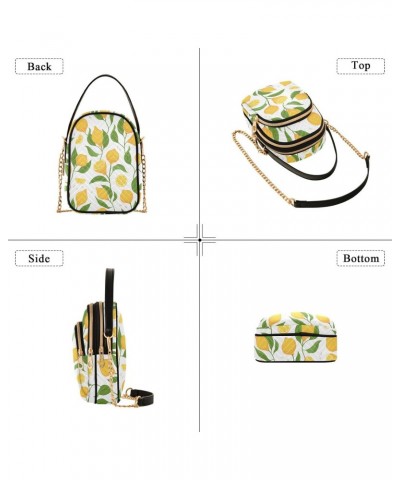 Lemon Slices Fruits Crossbody Bag for Women Cell Phone Purse Wallet with Removable Chain Shoulder Handbag for Work Travel Pho...