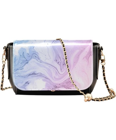 Blue Green Marble Women's Crossbody Handbags, PU Leather Flap Crossbody Bags, Women's Shoulder Handbag Purse Style18 $20.39 C...