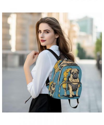 3d Bulldog Blue Women Backpack Purse Ladies Fashion Shoulder Bag Daypack Travel Bag 10L $16.80 Backpacks