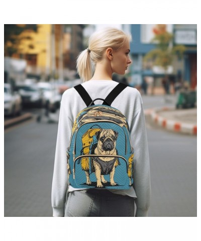 3d Bulldog Blue Women Backpack Purse Ladies Fashion Shoulder Bag Daypack Travel Bag 10L $16.80 Backpacks