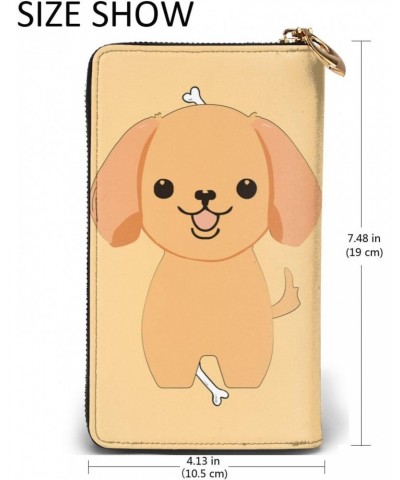 cartoon cute puppy pattern Leather long clutch wallet : Comfortable, lightweight, waterproof, durable 7.48 x 4.13 in $20.00 C...