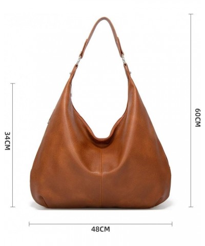 Women's Retro Soft PU Leather Large Capacity Single Shoulder Bag Handbag Brown $16.64 Shoulder Bags