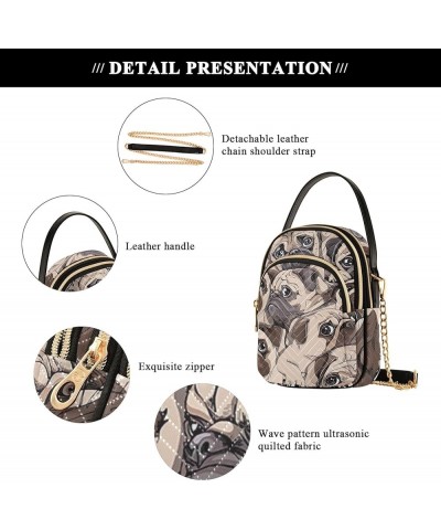 Panda Leaves Quilted Designer Satchels Bags Wallet Phone Purse Small PU Leather Women Shoulder Purses Cute Dog Bulldog $15.07...