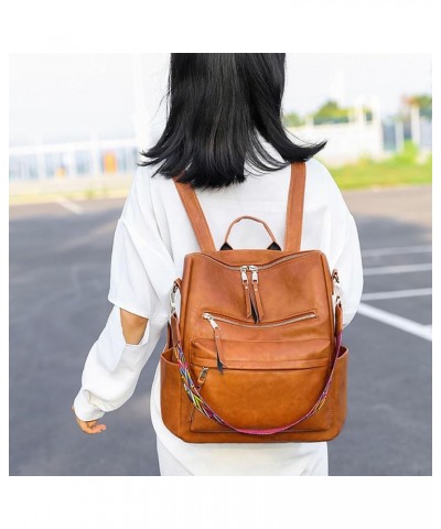 Women's Fashion Retro Backpack Convertible Satchel Shoulder Bag Anti-Theft Travel bag Casual Leather Backpack (Grey) Brown $1...