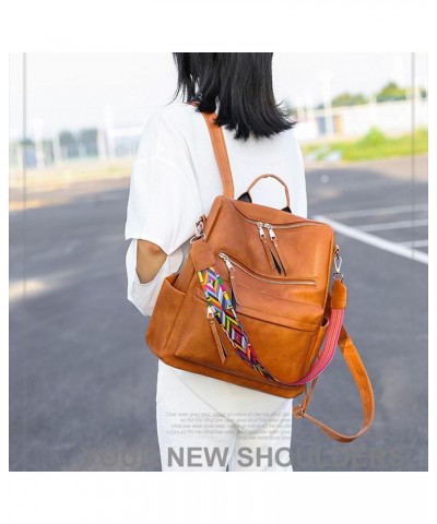 Women's Fashion Retro Backpack Convertible Satchel Shoulder Bag Anti-Theft Travel bag Casual Leather Backpack (Grey) Brown $1...