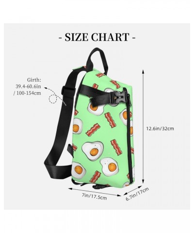 Crossbody Sling Backpack Kawaii-Green-Eggs-Bacon Travel Hiking Chest Daypack One Strap Shoulder Bag $19.29 Crossbody Bags