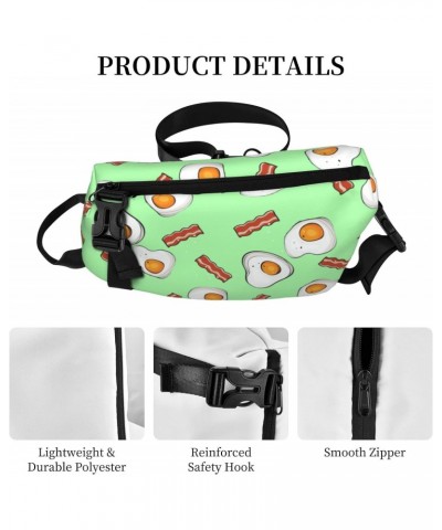 Crossbody Sling Backpack Kawaii-Green-Eggs-Bacon Travel Hiking Chest Daypack One Strap Shoulder Bag $19.29 Crossbody Bags