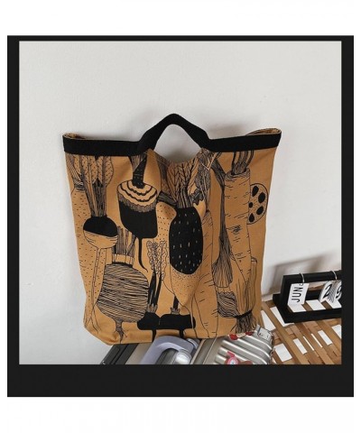 NC Ins New Hand Bag idle Style Large Capacity Shopping Bag Graffiti wenyifan Yellow Radish huangseluobu $9.35 Handbags