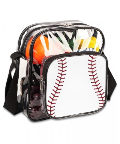 Baseball Clear Crossbody Bag Stadiums Approved Clear Messenger Shoulder Bag with Adjustable Strap for Work, Travel, Concerts,...