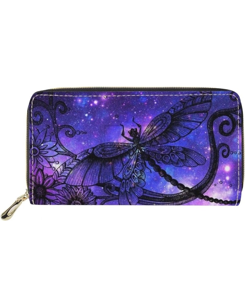 Long Wallet for Women Large Capacity Wallet Butterfly Flower Print Credit Card Holder PU Leather Clutch Purse Phone Wallet Dr...