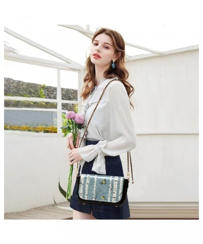 Crossbody Bags Winter Trees and Birds PU Leather Shoulder Bag Clutch Small Handbags $16.40 Crossbody Bags