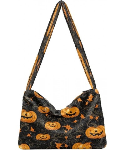 Tropical Leaves on White Women's Shoulder Bag, Long Shoulder Bag, Hand Bag for Ladies Halloween Pumpkin on Black-1 $13.49 Totes