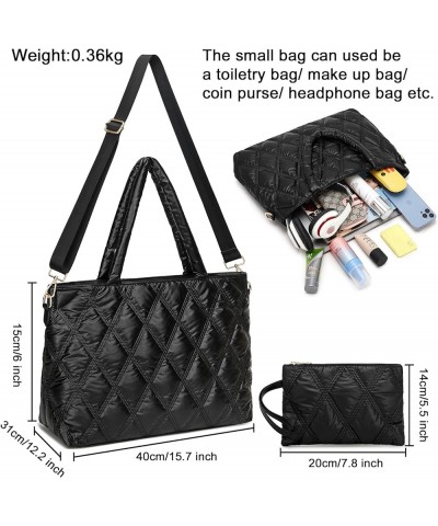 Tote Bag Women Teacher Purse Handbags Shoulder Crossbody Hobo Bags 2pcs with Coin Purse for Work Office School Black $12.42 H...