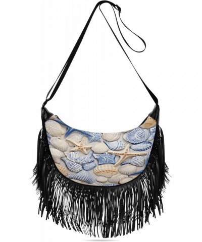 Women's Fringe Crossbody Tassel Purse Starfishs Hobo Shoulder Bags Crossbody Handbag with Adjustable Shoulder Straps $12.15 C...