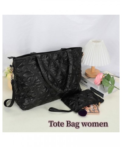 Tote Bag Women Teacher Purse Handbags Shoulder Crossbody Hobo Bags 2pcs with Coin Purse for Work Office School Black $12.42 H...