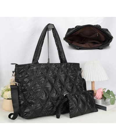 Tote Bag Women Teacher Purse Handbags Shoulder Crossbody Hobo Bags 2pcs with Coin Purse for Work Office School Black $12.42 H...