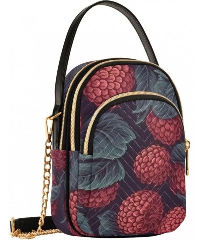 Women Crossbody Sling Bags Raspberry Vintage Print, Compact Fashion Handbags Purse with Chain Strap Top handle for Evening Pa...