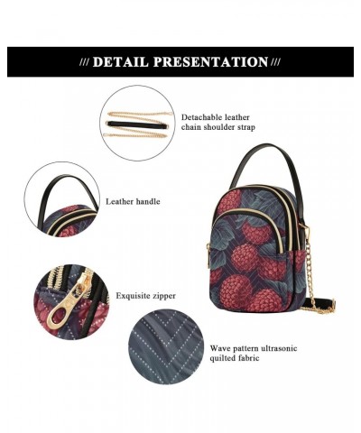 Women Crossbody Sling Bags Raspberry Vintage Print, Compact Fashion Handbags Purse with Chain Strap Top handle for Evening Pa...