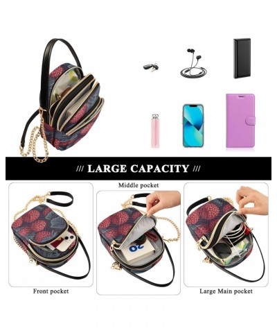 Women Crossbody Sling Bags Raspberry Vintage Print, Compact Fashion Handbags Purse with Chain Strap Top handle for Evening Pa...