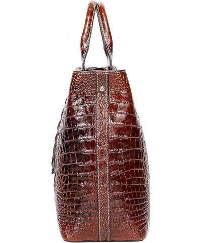 Designer Top Handle Satchel Handbags for Women Crocodile Handbag and Purse Leather Tote Bags Brown $73.13 Satchels