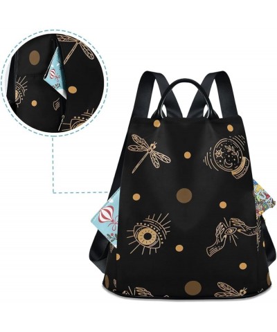 Smiling Cat and Coffee Backpack Purse for Women Fashion Rucksack Anti Theft Handbag Travel Bag Mystical Boho Eyes $18.91 Back...