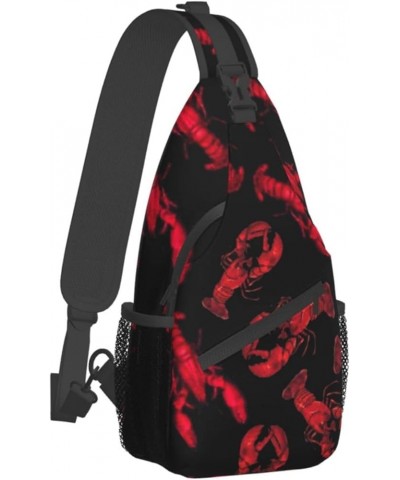 Moose Shoulder Backpack, Chest Bag Large Capacity Men'S Women'S Satchel Crossbody Bag Shoulder Bag Red Lobster One Size $14.0...