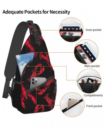 Moose Shoulder Backpack, Chest Bag Large Capacity Men'S Women'S Satchel Crossbody Bag Shoulder Bag Red Lobster One Size $14.0...