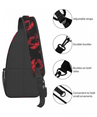 Moose Shoulder Backpack, Chest Bag Large Capacity Men'S Women'S Satchel Crossbody Bag Shoulder Bag Red Lobster One Size $14.0...