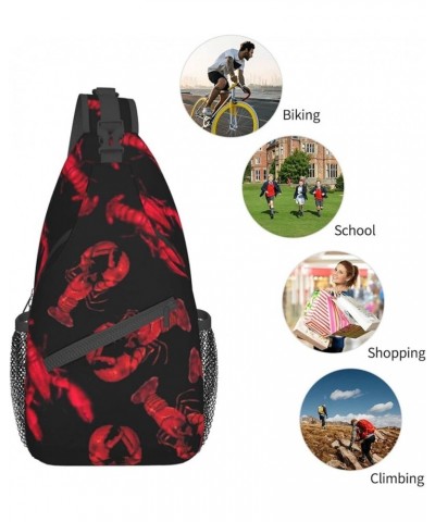 Moose Shoulder Backpack, Chest Bag Large Capacity Men'S Women'S Satchel Crossbody Bag Shoulder Bag Red Lobster One Size $14.0...