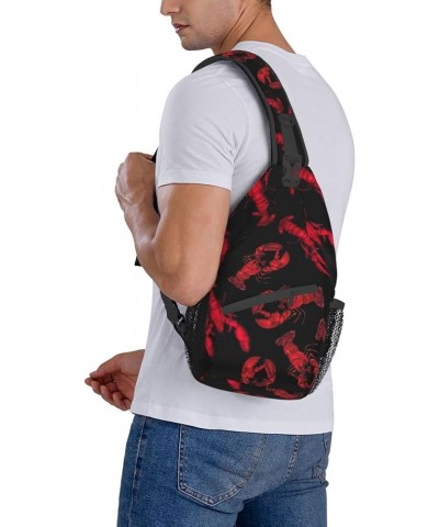 Moose Shoulder Backpack, Chest Bag Large Capacity Men'S Women'S Satchel Crossbody Bag Shoulder Bag Red Lobster One Size $14.0...