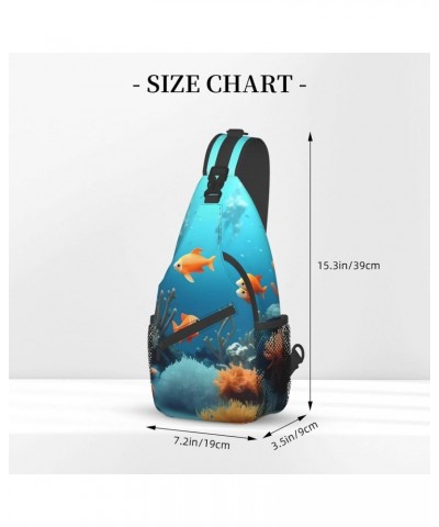 Coral Fish Underwater Crossbody Bag, &*Men'S And Women'S Chest Crossbody Bag, Zipper Closure, Strap Length Adjustable $14.71 ...