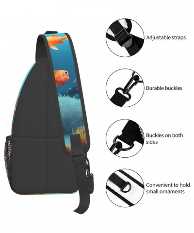 Coral Fish Underwater Crossbody Bag, &*Men'S And Women'S Chest Crossbody Bag, Zipper Closure, Strap Length Adjustable $14.71 ...