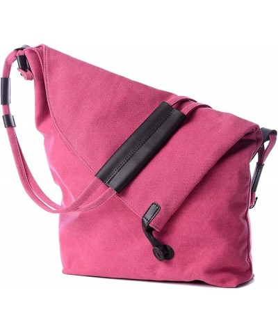 Canvas Crossbody Bag for Women Messenger Purse Handbags Shoulder Bag Hobo Totes Rose $21.06 Shoulder Bags