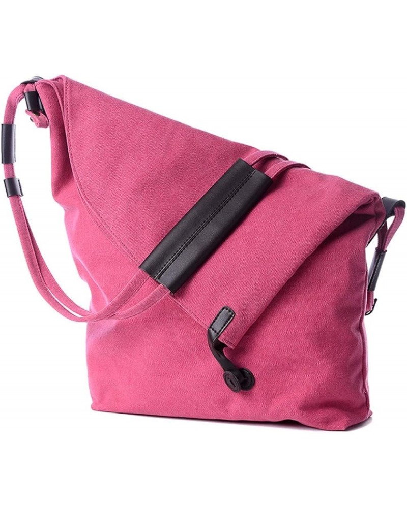 Canvas Crossbody Bag for Women Messenger Purse Handbags Shoulder Bag Hobo Totes Rose $21.06 Shoulder Bags