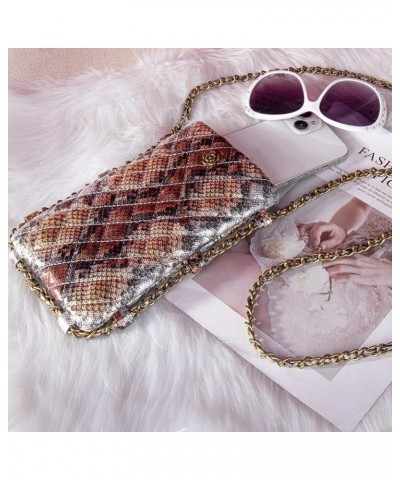 Small Crossbody Cell Phone Purse for Women Soft Chain Quilted Cellphone Wallet Bag B1 Serpentine Pewter $9.24 Crossbody Bags