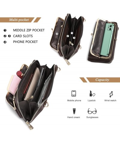 Small Crossbody Cell Phone Purse for Women RFID Blocking Cellphone Wallet Wallet Coffee $9.87 Crossbody Bags