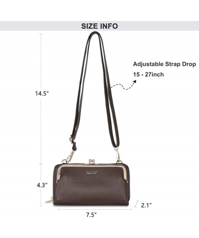 Small Crossbody Cell Phone Purse for Women RFID Blocking Cellphone Wallet Wallet Coffee $9.87 Crossbody Bags