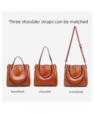 Vegan Leather Purses and Handbag for Women Tote Handbag Large Crossbody Handbag Retro Hobo Bag Top Handle Shoulder Bag Brown ...