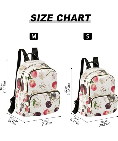 Cherry Fruits Butterfly Backpack for Women Shoulder Bag Lightweight Mini Backpack Casual Daypack Back Pack Mini(10.23'' x 5.1...