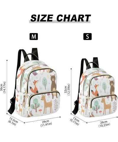 Fashion Backpack Mini Backpack Purse Casual Daily Backpack Fox and Bear in Forest for Travel for College Work Small $21.23 Ba...