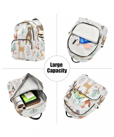 Fashion Backpack Mini Backpack Purse Casual Daily Backpack Fox and Bear in Forest for Travel for College Work Small $21.23 Ba...