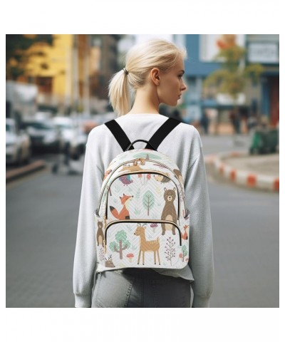 Fashion Backpack Mini Backpack Purse Casual Daily Backpack Fox and Bear in Forest for Travel for College Work Small $21.23 Ba...