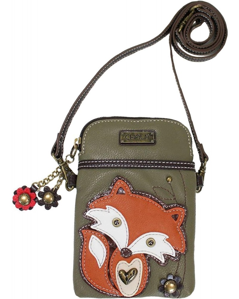 Chala Handbags Fox Cellphone Crossbody Handbag - Convertible Strap Fox Lovers $23.59 Crossbody Bags