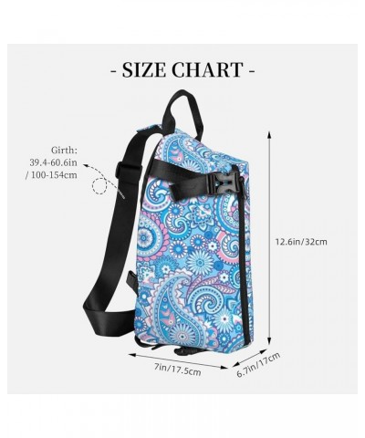 Cow Brown Sling Bags For Men And Women, Chest Bag Crossbody Sling Daypack For Hiking Bike Travel Blue Floral $11.87 Backpacks