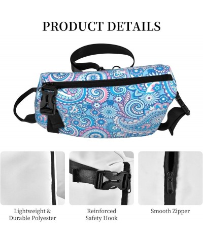 Cow Brown Sling Bags For Men And Women, Chest Bag Crossbody Sling Daypack For Hiking Bike Travel Blue Floral $11.87 Backpacks