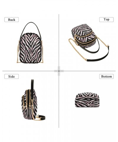 Leopard Print Pink Crossbody Bags for Women Quilted Chain Crossbody Purses Trendy Wildlife Pattern Cross Body Phone Purse Han...