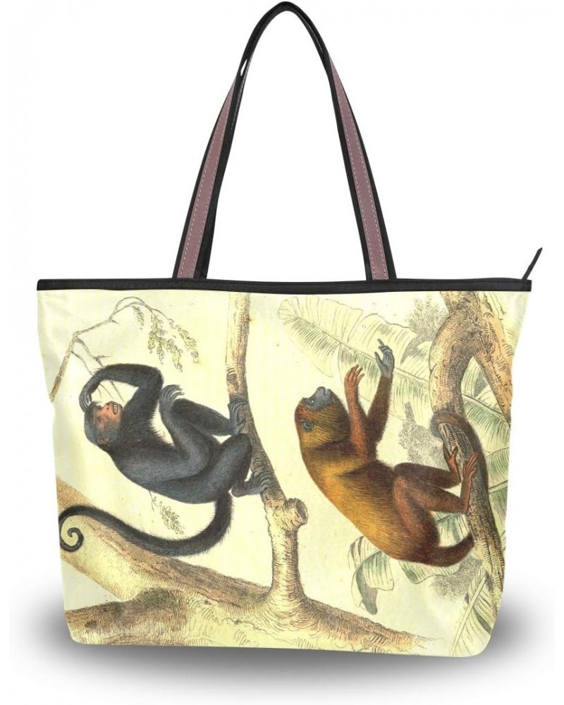 Top Handle Tote Bag Vintage Monkeys Tree Shoulder Bag Handbag for Women Girls $11.34 Shoulder Bags